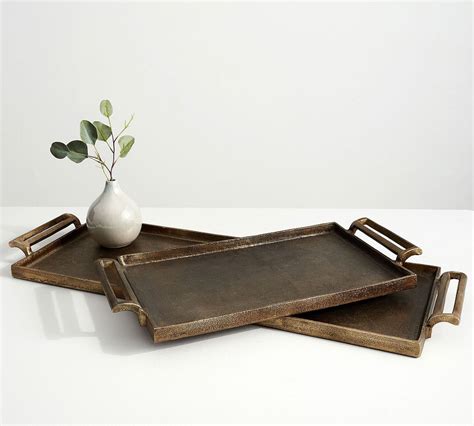 pottery barn metal display boxes|pottery barn decorative trays.